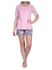 NORMANN Shorty Pyjama kurzen Shorts Sterne  - 74366 in rosa