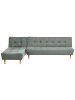 Beliani Ecksofa ALSTEN in Grün/Braun - (W) 258 x (H) 80 x (L) 161 cm