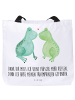 Mr. & Mrs. Panda Damen Schultertasche Frosch Liebe mit Spruch in Weiß