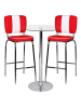 KADIMA DESIGN Stehtisch 60x60x105 cm Rund Bartisch Sicherheitsglas Bistrotisch