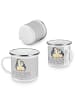 Mr. & Mrs. Panda Emaille Tasse 1. Hochzeitstag Papierhochzeit mi... in Heather Grey