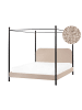 Beliani Himmelbett DANNEMOIS in Beige/Schwarz - (W) 170 x (H) 180 x (L) 211 cm