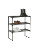 relaxdays Schuhregal "3 Ebenen" in Schwarz - (B)42,5 x (H)55 x (T)30 cm