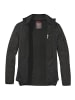 Man's World Strickfleecejacke in schwarz meliert