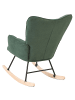 Beliani Schaukelsessel OULU in Grün/Schwarz/Braun - (W) 71 x (H) 104 x (L) 83 cm