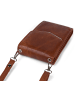 styleBREAKER Mini Handy Umhängetasche in Cognac
