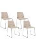 Beliani 4er-Set Esszimmerstuhl HARTLEY in Beige/Silber