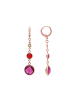 Luxenter earrings in metal alloy and multicoloured zirconia, finish 18k rose gold - Huis