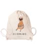 Mr. & Mrs. Panda Gymtasche Faultier Kaffee mit Spruch in Creme