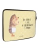 Mr. & Mrs. Panda Laptoptasche Igel Wein mit Spruch in Gelb Pastell