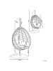 Beliani Hängesessel TOLLO in Grau/Schwarz - (W) 100 x (H) 199 x (L) 97 cm
