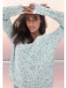 Buffalo V-Ausschnitt-Pullover in blau-creme