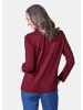 GOLDNER Langarm Poloshirt mit Schmuckband an Knopfleiste in dunkelrot