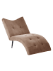 Beliani Chaiselongue QUILLY in Beige/Schwarz - (W) 83 x (H) 97 x (L) 153 cm