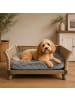 UNUS Hundebett Hundekorb aus Weide in Grau