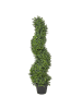 Beliani Kunstpflanze BUXUS SPIRAL TREE in Grün/Schwarz - (W) 30 x (H) 98 x (L) 30 cm