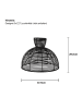 STAR Trading Outdoor Lampenschirm ,Runde, aus Kunst-Rattan, schwarz, E27, Ø 37,5cm