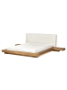 Beliani Doppelbett ZEN in Braun/Weiß - (W) 308 x (H) 86 x (L) 229 cm