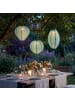 MARELIDA LED Solar Lampion oval mit Blumenmuster H: 38cm in blau