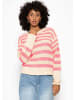 SASSYCLASSY Gestreifter Baumwoll-Pullover in Rosa