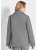 GOLDNER Kurzgröße:  Bouclé-Jacke Moderne Wolljacke mit Steppeinsatz in grau / weiß / gemustert