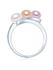 Valero Pearls Perlen-Ring Sterling Silber Zirkonia Süßwasser-Zuchtperle in silber