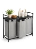 relaxdays Wäschekorb in Schwarz/ Grau - (B)92,5 x (H)73 x (T)33 cm