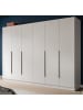 Inn.Furn Kleiderschrank weiß 6-türig 240 x 181 cm, Drehtürenschrank mit Kleiderstange