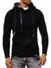 Rusty Neal 1/2 Zip Grobstrick Slim Fit Kapuzen-Pullover in Schwarz / Anthrazit