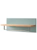 home24 home24 Wandgarderobe (1er Set) - Weiß - MDF & Edelstahl - 76.0 x 30.0 x 25.0 cm in Mintgrün