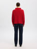 SELECTED FEMME Gemütlicher Strickpullover mit Rollkragen und Seitenschlitz in Rot