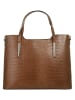 Cluty Handtasche echt Leder in cognac