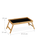 relaxdays Betttablett in Natur/ Schwarz - (B)61,5 x (H)23 x (T)31 cm
