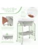 COSTWAY 4 in 1 Wickeltisch klappbar mit Badewanne in Grau