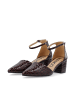 Bianco Pumps in BurgundyCrocoPatent
