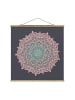 WALLART Stoffbild - Mandala Ornament in Rose und Blau in Blau