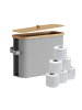 relaxdays Toilettenpapier Aufbewahrung in Grau - (B)45 x (H)33 x (T)16 cm