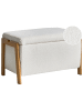 Beliani Bettbank EDLAND in Weiß/Braun - (W) 75 x (H) 44 x (L) 43 cm