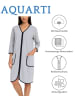 Aquarti Aquarti Damen Bademantel mit Reißverschluss 3/4 Ärmel in grau