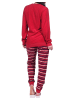 NORMANN Frottee Pyjama Schlafanzug langarm Katzen - 76538 in rot
