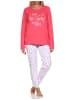 NORMANN Schlafanzug langarm Pyjama Pyjamahose Herz print - 84811 in pink
