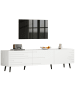 ABRIHOME TV Schrank in Weiß 180x40x48 cm mit 3 Klapptüren für 80 Zoll Fernseher