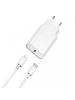 WIWU WIWU Wandladegerät Wi-U001 PD 20W 1x USB-C  + Kabel USB-C in Weiß