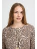 Pulz Strickjacke PZSARA Regular fit in Brown Animal Printed