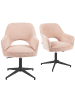 DUBI Möbel 2er-Set: Bürostuhl Mika-Bryn in Rosa - (B)60 x (H)84 x  (T)65 cm