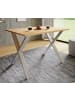 VCM  Premium Holz Esstisch Tisch Xona X Weiß in Silber / Honig-Eiche
