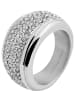 Adeliás Damen Ring aus Edelstahl mit Strass Steinchen in silber