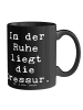 Mr. & Mrs. Panda Porzellantasse Spruch Reitlehrerin Ruhe mit Spruch in Schwarz