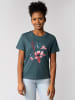 wat? Apparel T-Shirt Blume in Wasserfarbe 01 in Petrol