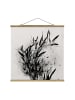 WALLART Stoffbild - Grafische Pflanzenwelt - Schwarzer Bambus in Schwarz-Weiß